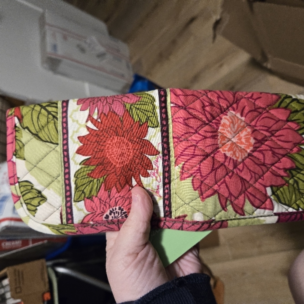 Vera Bradley Pink and Green dahlia iron cover holder
